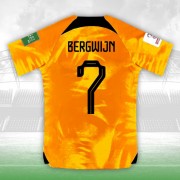 Billiga Nederländerna Landslagströja VM 2022 Steven Bergwijn 7 Hemmatröja Kortärmad..
